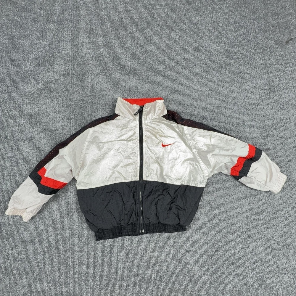Nike Jacket Kids 5/6 Multicolor Colorblock Nylon Windbreaker Full Zip Swoosh